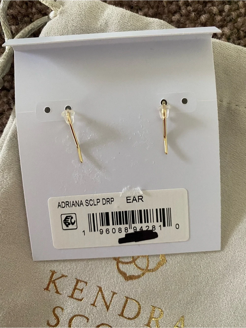 Kendra Scott Adriana Scalloped Pink Iridescent Gold Drop Earrings NWT